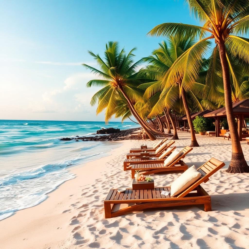 Seminyak beach cabanas & turquoise surf