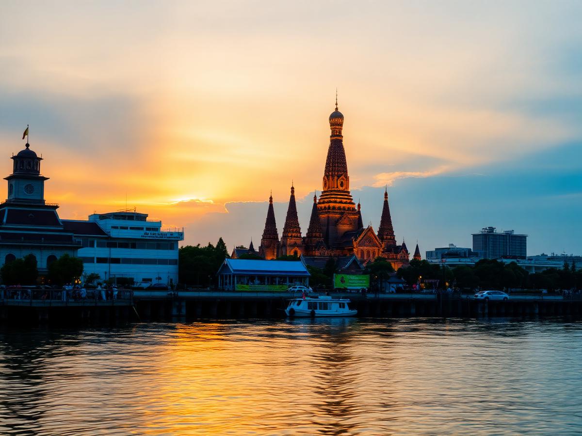 Wat Arun spires on the Chao Phraya