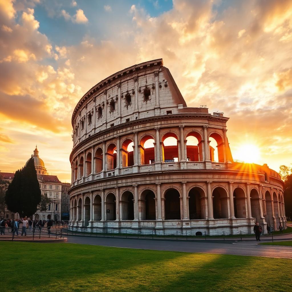 Rome Colosseum at sunset