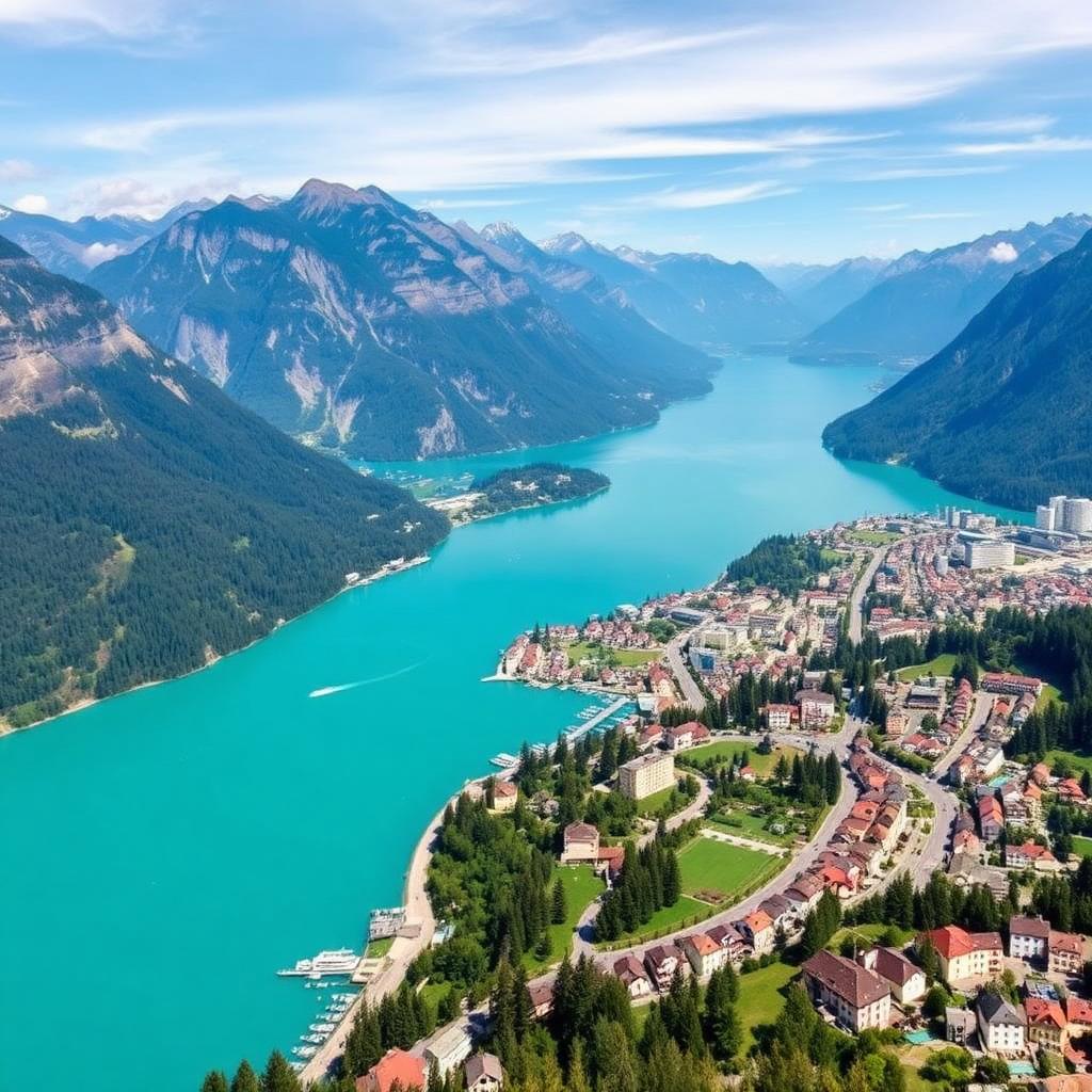 Turquoise Lake Brienz from Harder Kulm