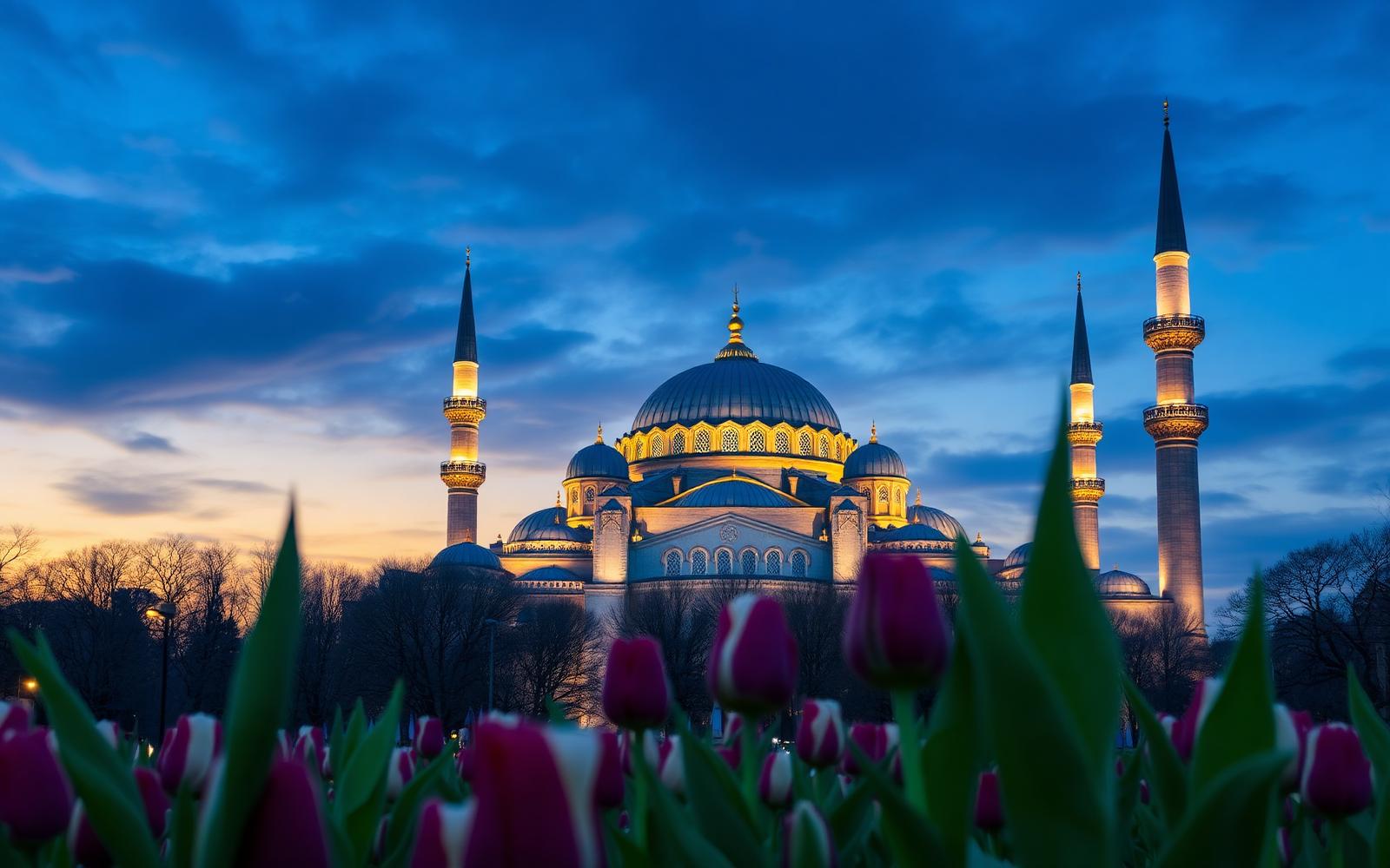 Sultan Ahmed Blue Mosque at blue hour, Istanbul